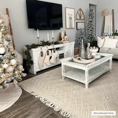 Ramsbury Beige Trellis Wool Rug - Ornate Home