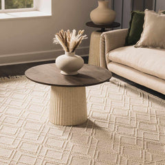Ramsbury Beige Trellis Wool Rug - Ornate Home