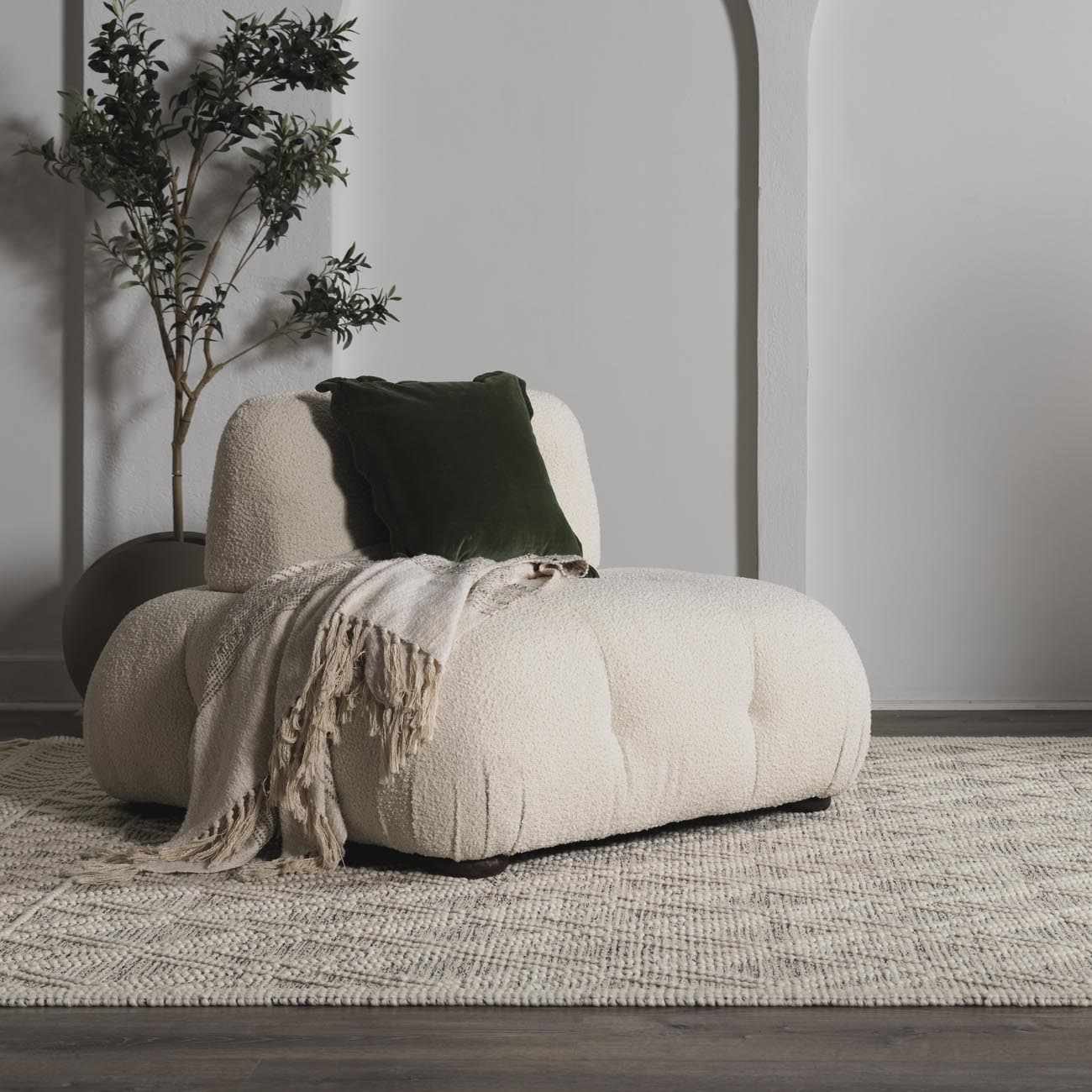 Ramsbury Beige Trellis Wool Rug - Ornate Home