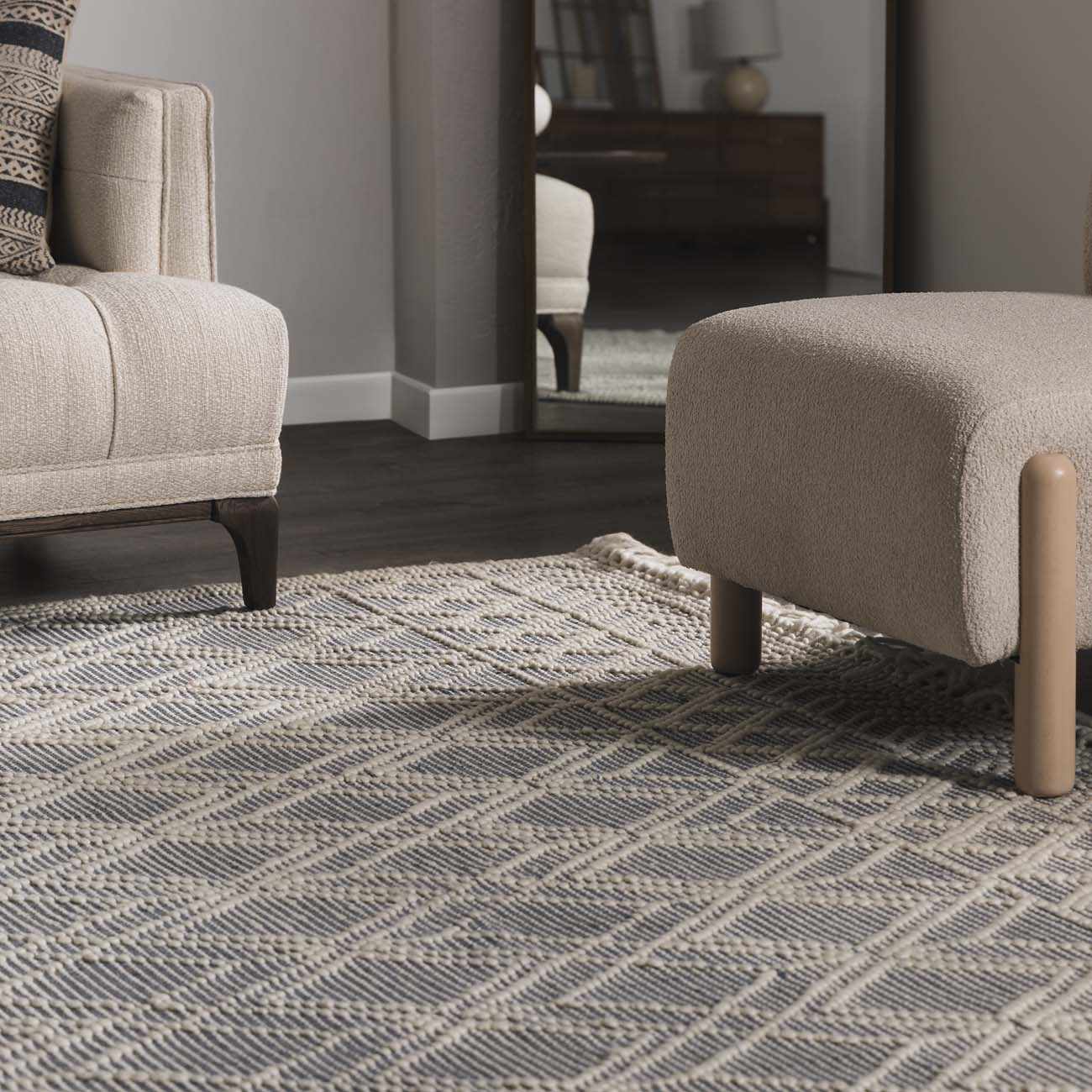 Ramsbury Denim Blue Wool Rug - Ornate Home