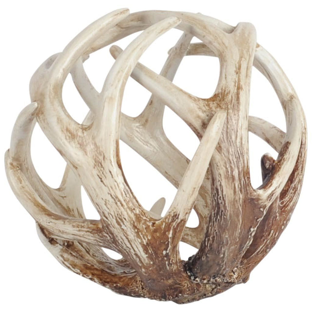 Ramus Brown Large Antler Shaped Decorative Orb Ball - Ornate Home