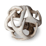 Ramus Brown Small Antler Shaped Decorative Resin Orb Ball - Ornate Home
