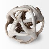 Ramus Brown Small Antler Shaped Decorative Resin Orb Ball - Ornate Home
