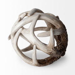 Ramus Brown Small Antler Shaped Decorative Resin Orb Ball - Ornate Home