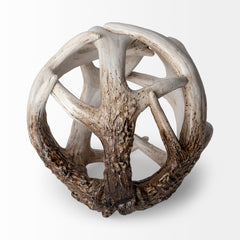 Ramus Brown Small Antler Shaped Decorative Resin Orb Ball - Ornate Home