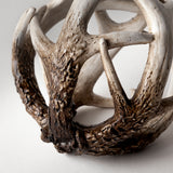 Ramus Brown Small Antler Shaped Decorative Resin Orb Ball - Ornate Home