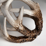 Ramus Brown Small Antler Shaped Decorative Resin Orb Ball - Ornate Home