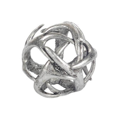 Ramus Silver Small Antler Shaped Decorative Orb Ball - Ornate Home