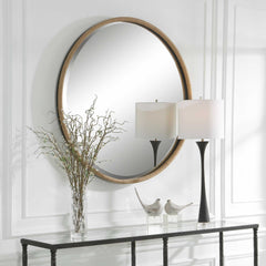 Ranchero Brown Natural Rope Round Mirror - Ornate Home