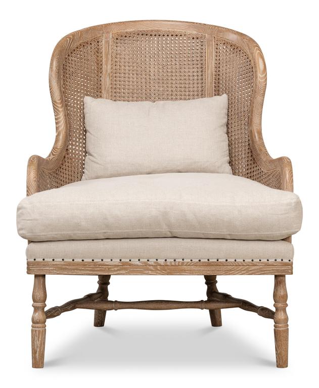 Randolph Beige Wing Chair - Ornate Home