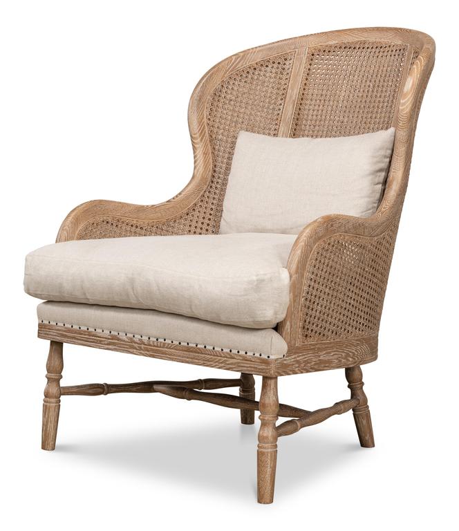 Randolph Beige Wing Chair - Ornate Home