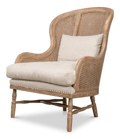 Randolph Beige Wing Chair - Ornate Home