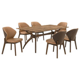 Randolph Sheesham And Brown 7-Piece Smart Top Rectangular Dining Set - Ornate Home