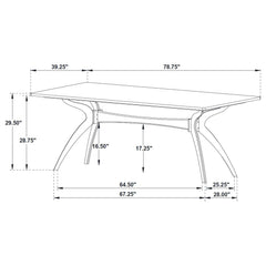 Randolph Sheesham And Brown 79-inch Smart Top Rectangular Dining Table - Ornate Home