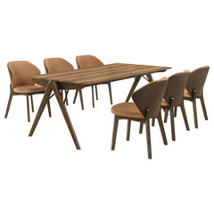 Randolph Sheesham/Brown 7-piece Rectangular Dining Table - Ornate Home