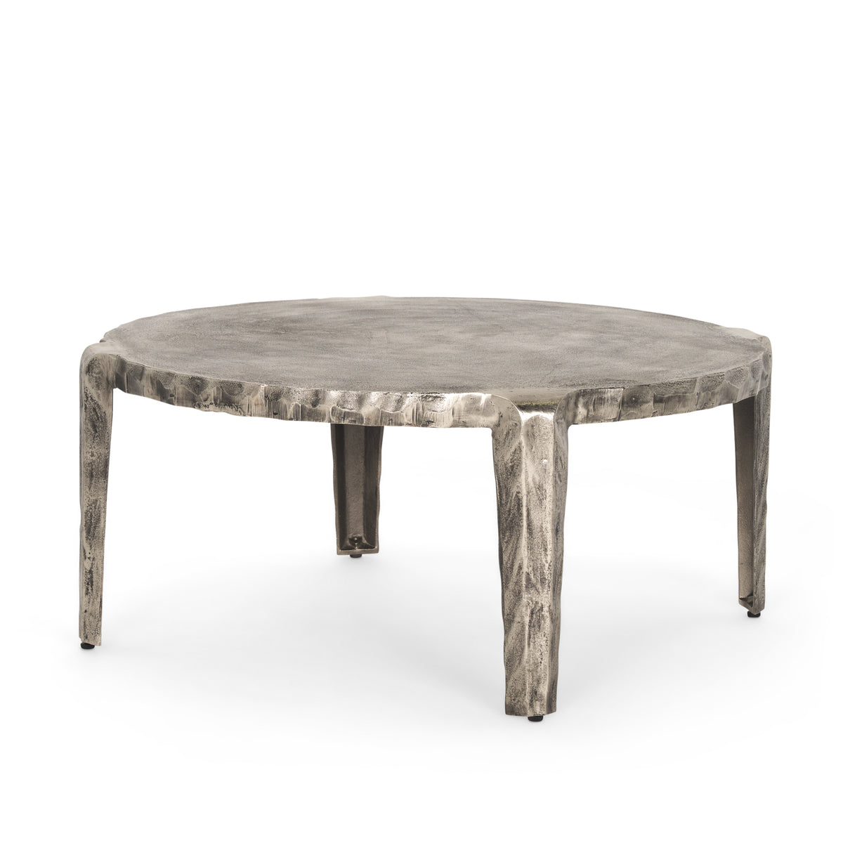 Randy Silver/Nickel Cast Aluminum Metal Coffee Table - Ornate Home