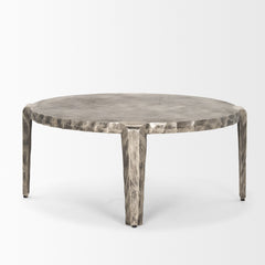 Randy Silver/Nickel Cast Aluminum Metal Coffee Table
