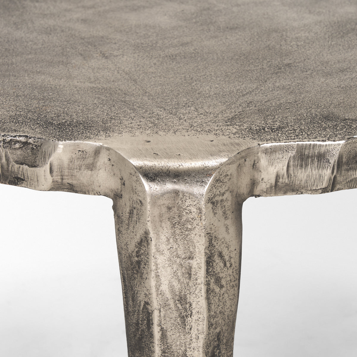 Randy Silver/Nickel Cast Aluminum Metal Coffee Table - Ornate Home