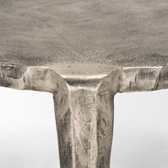 Randy Silver/Nickel Cast Aluminum Metal Coffee Table