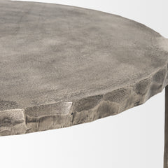 Randy Silver/Nickel Cast Aluminum Metal Coffee Table