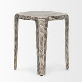 Randy Silver/Nickel Textured Cast Aluminum Metal Accent Table