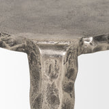 Randy Silver/Nickel Textured Cast Aluminum Metal Accent Table