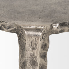 Randy Silver/Nickel Textured Cast Aluminum Metal Accent Table - Ornate Home
