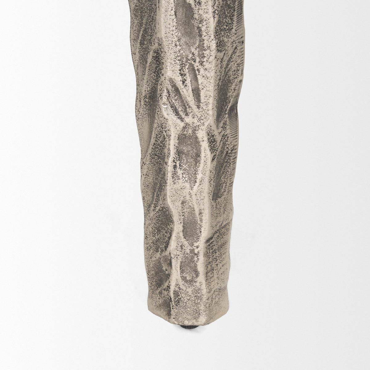 Randy Silver/Nickel Textured Cast Aluminum Metal Accent Table