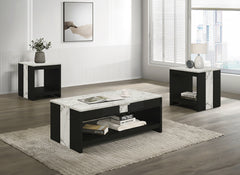 Rangley Black/White 3-Piece Cocktail Set - Ornate Home