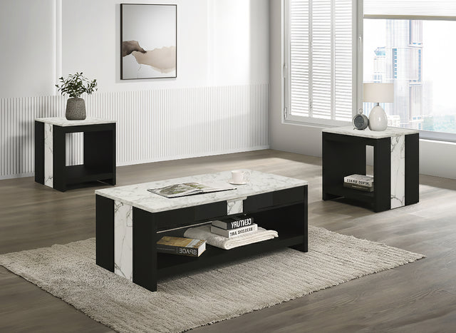 Rangley Black/White 3-Piece Cocktail Set - Ornate Home