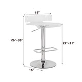 Rania Clear & Chrome Adjustable Stool (1Pc) - Ornate Home