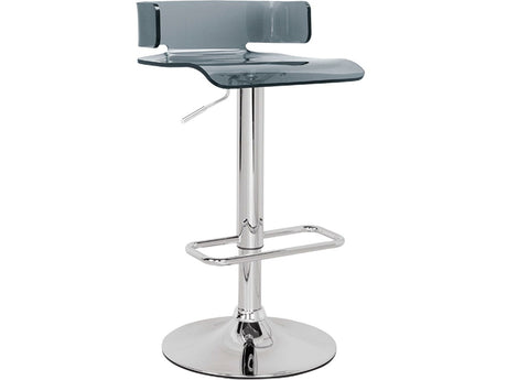 Rania Gray & Chrome Adjustable Stool (1Pc) - Ornate Home