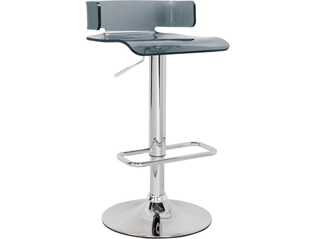 Rania Gray & Chrome Adjustable Stool (1Pc) - Ornate Home