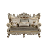 Ranita Champagne Loveseat w/6 Pillows - Ornate Home