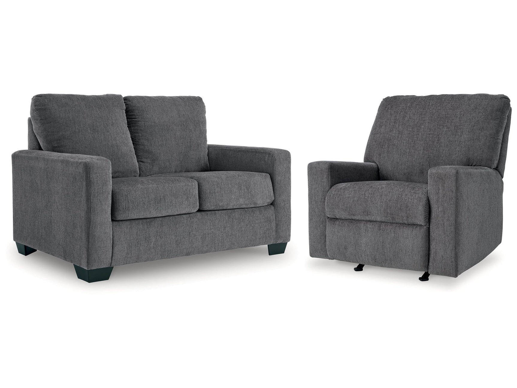 Rannis Pewter Twin Sofa Sleeper & Recliner (Online Special Price) - Ornate Home