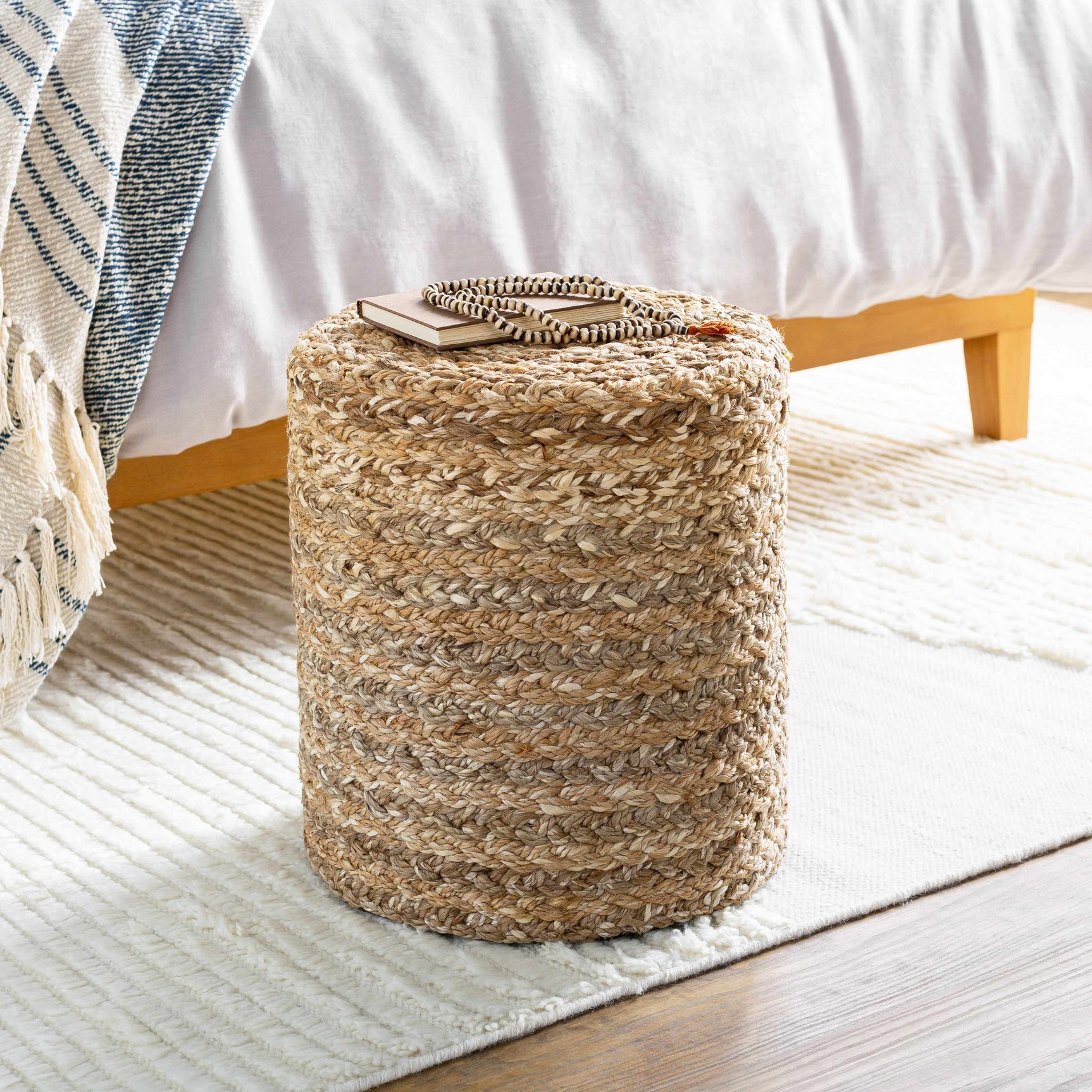 Ranskill Cotton Knitted Pouf - Clearance - Ornate Home