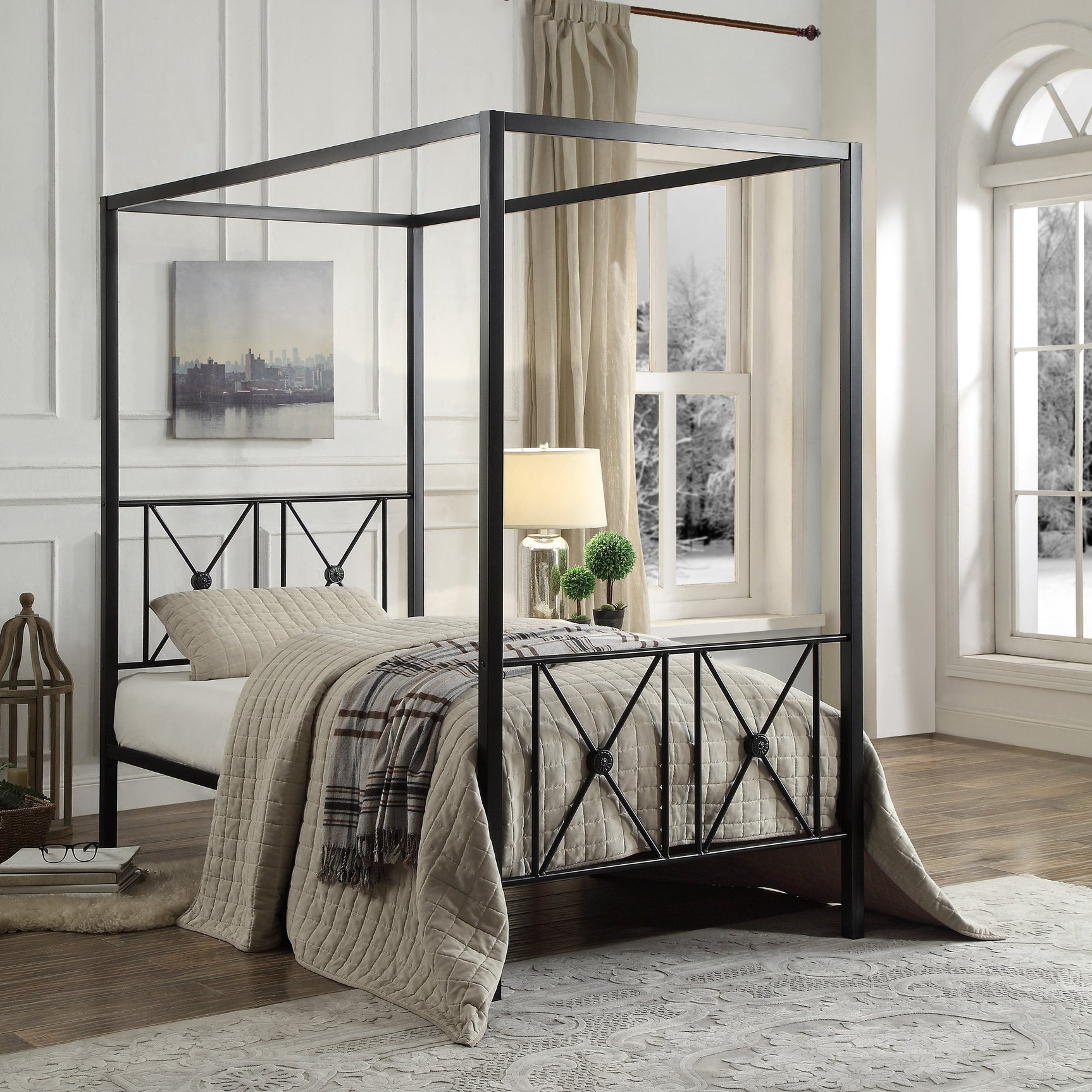 Rapa Black Twin Platform Bed - Ornate Home