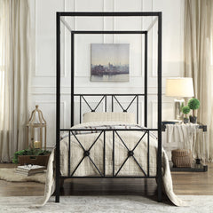 Rapa Black Twin Platform Bed - Ornate Home