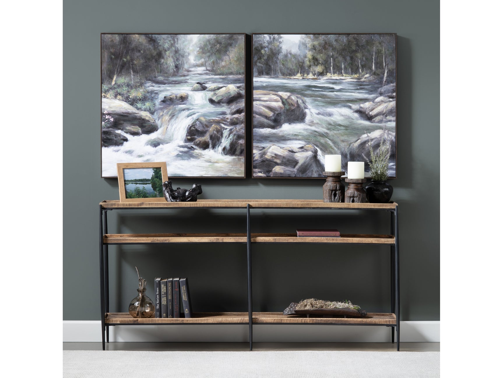 Rapids Green/Brown Canvas