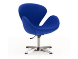 Raspberry Adjustable Swivel Chair in Blue and Polished Chrome - Ornate Home