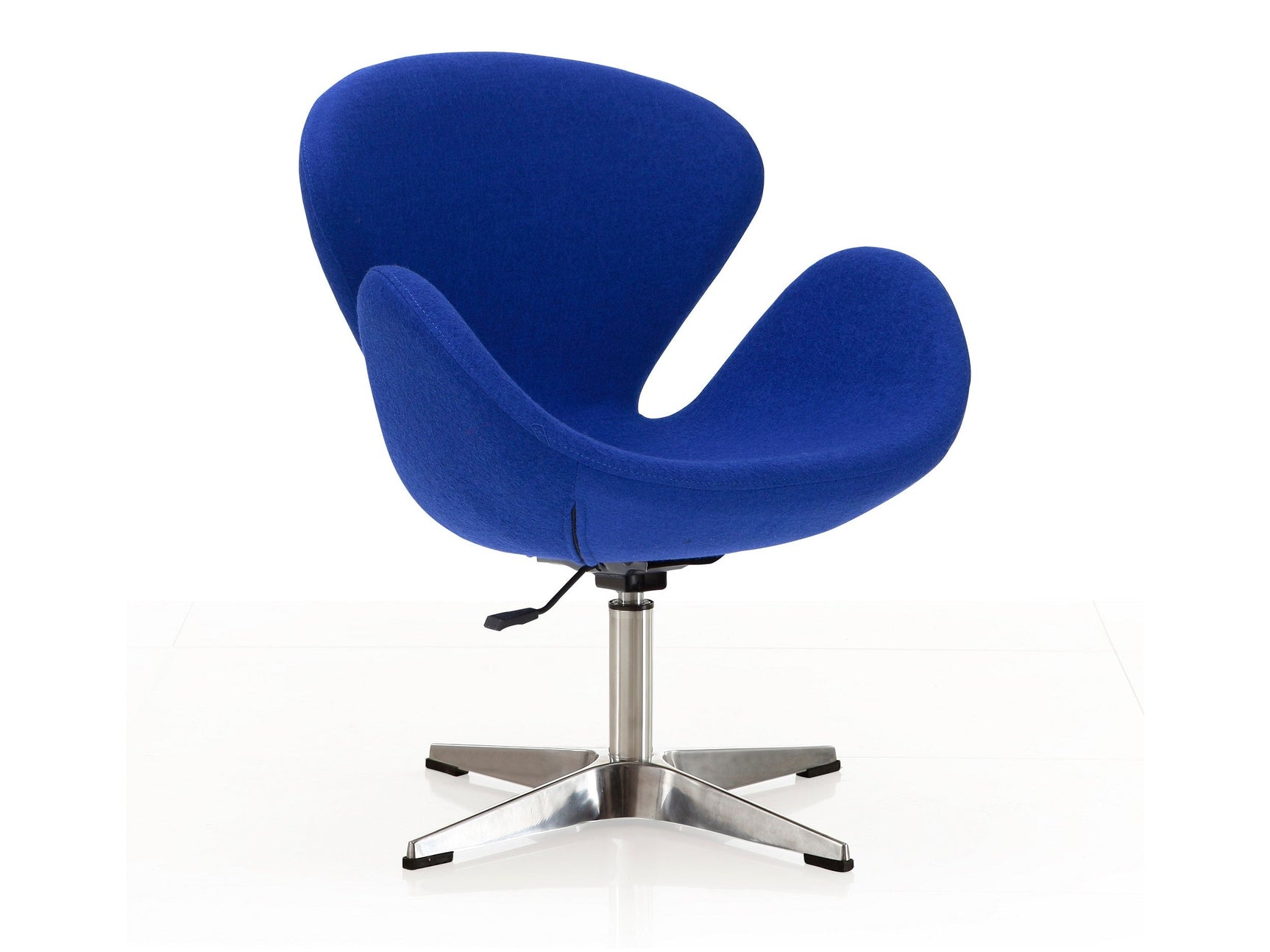 Raspberry Adjustable Swivel Chair in Blue and Polished Chrome - Ornate Home