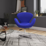 Raspberry Adjustable Swivel Chair in Blue and Polished Chrome - Ornate Home
