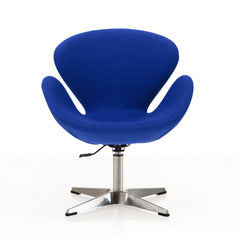 Raspberry Adjustable Swivel Chair in Blue and Polished Chrome - Ornate Home