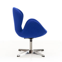 Raspberry Adjustable Swivel Chair in Blue and Polished Chrome - Ornate Home