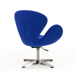 Raspberry Adjustable Swivel Chair in Blue and Polished Chrome (set of 2) - Ornate Home