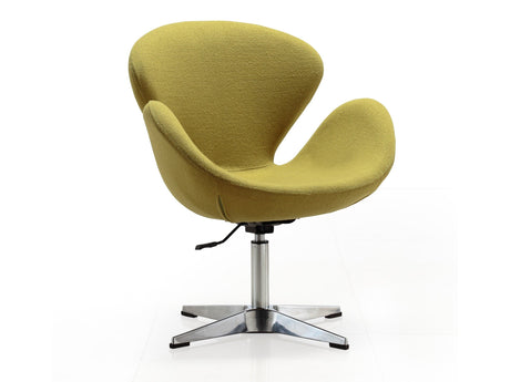 Raspberry Adjustable Swivel Chair in Green and Polished Chrome - Ornate Home