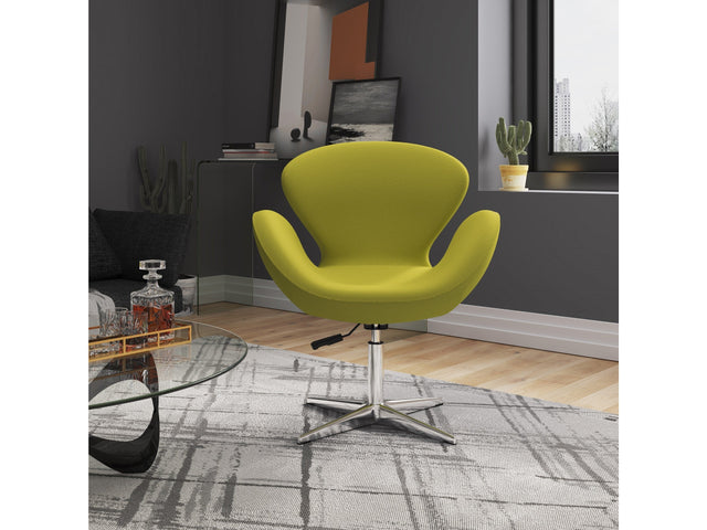 Raspberry Adjustable Swivel Chair in Green and Polished Chrome (set of 2) - Ornate Home