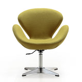 Raspberry Adjustable Swivel Chair in Green and Polished Chrome (set of 2) - Ornate Home