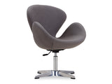 Raspberry Adjustable Swivel Chair in Grey and Polished Chrome - Ornate Home
