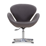 Raspberry Adjustable Swivel Chair in Grey and Polished Chrome - Ornate Home